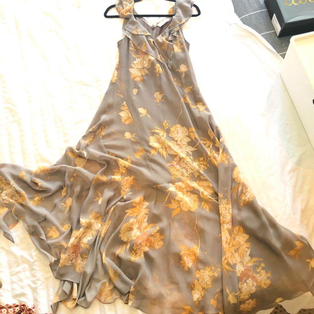 Grey floral maxi dress